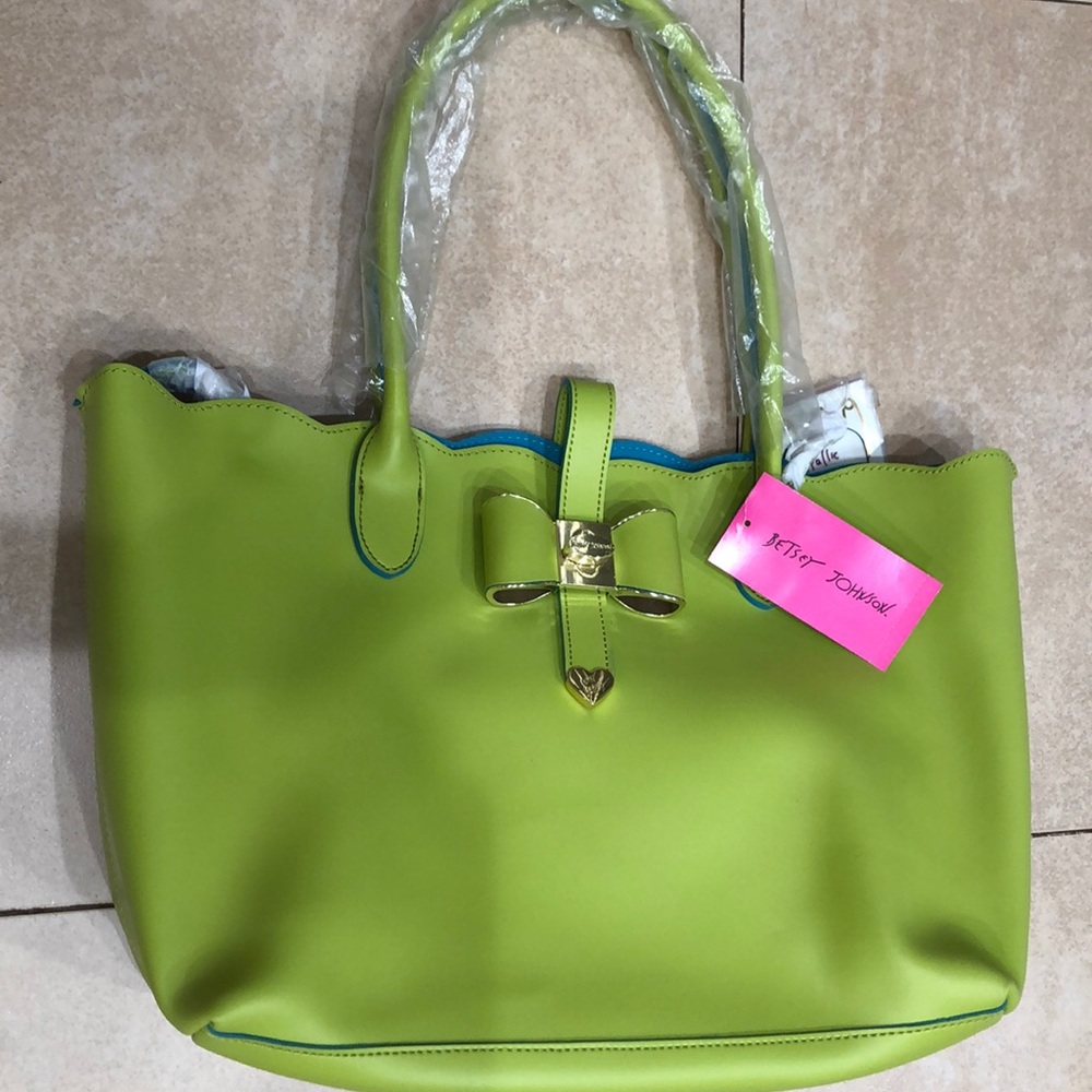 Betsey Johnson extra baggage tote bag Color: Lime